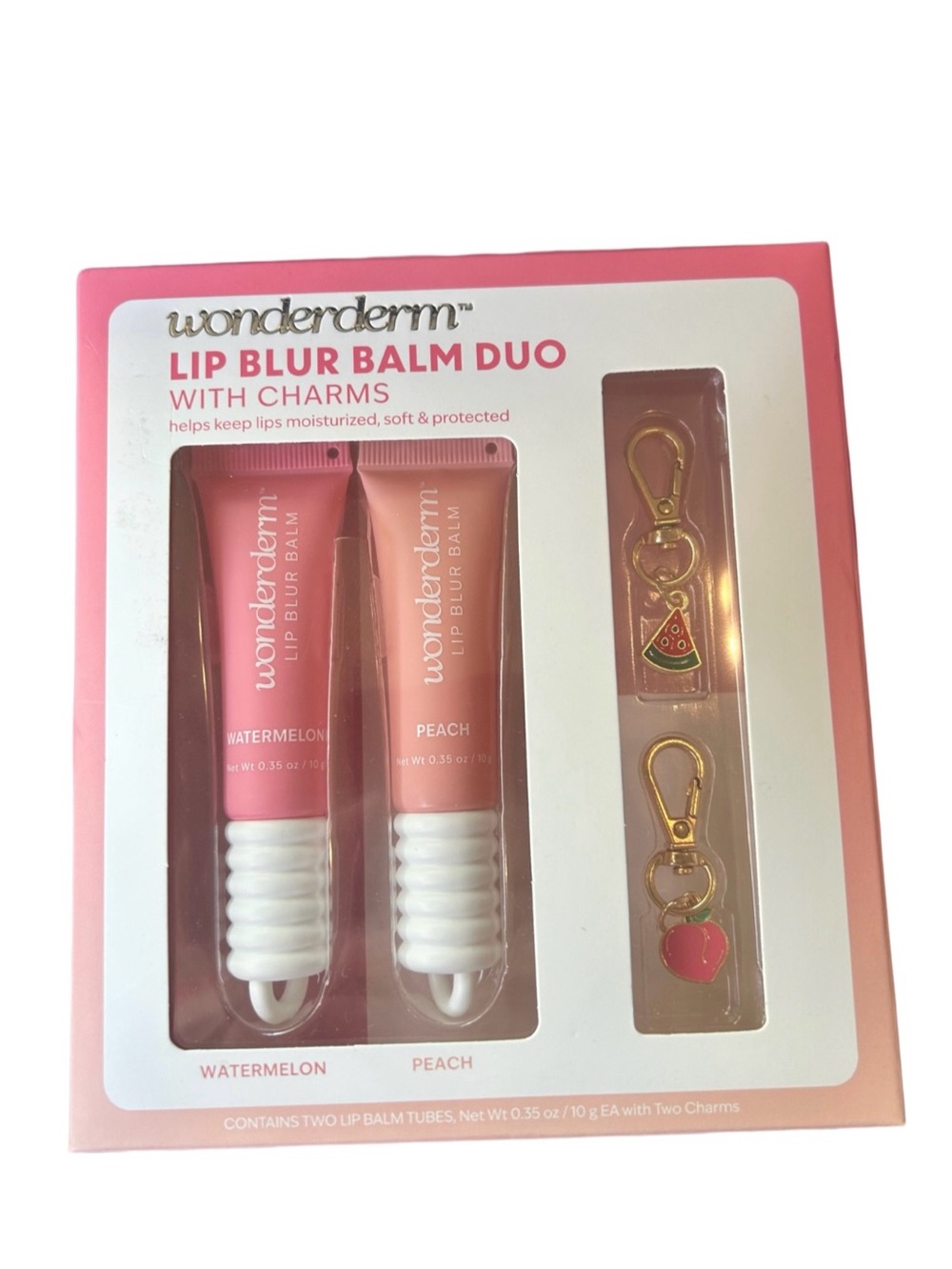 Wonderderm Lip Blur Balm Duo (Watermelon & Peach) - Pink